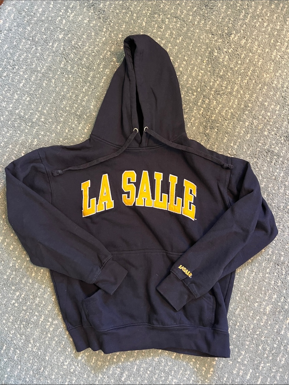 La Salle Explorers | LaSalle University Navy Hoodie Gold Embroidered Lettering